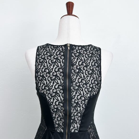 Jill Stuart Black Lace Insert Sleeveless Sexy Cocktail Mini Dress - Picture 5 of 10